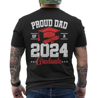 Proud Dad Of A Class Of 2024 Graduate Senior Graduation Men's T-shirt Back Print - Monsterry AU