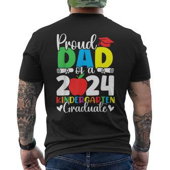 Proud Dad Of Class Of 2024 Kindergarten Graduate Graduation Men's T-shirt Back Print - Monsterry