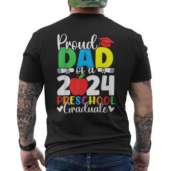 Proud Dad Of A Class Of 2024 Preschool Graduate Graduation Men's T-shirt Back Print - Thegiftio UK