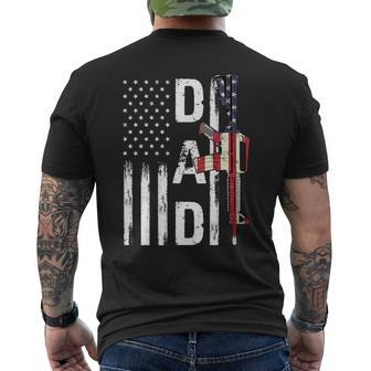 Proud Dad Daddy Gun Rights Ar 15 American Flag Father's Day Men's T-shirt Back Print - Monsterry AU