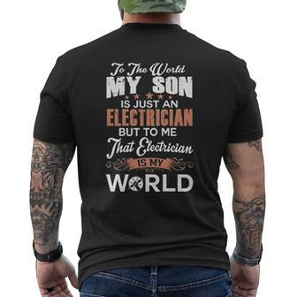 Proud Dad Of An Electrician Son Mens Back Print T-shirt | Mazezy