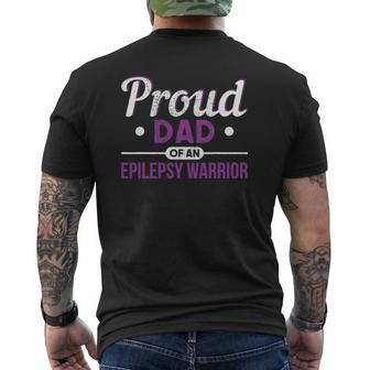 Proud Dad Of An Epilepsy Warrior Epilepsy Mens Back Print T-shirt | Mazezy