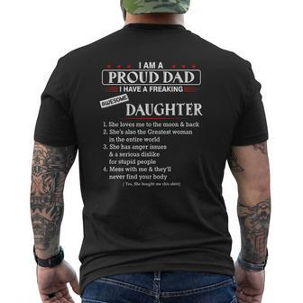 I Am A Proud Dad I Have A Freaking Awesome Daughter Mens Back Print T-shirt | Mazezy