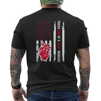 Proud Dad Of A Heart Warrior Chd Awareness Mens Back Print T-shirt | Mazezy