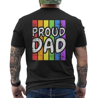 Proud Dad Lgb Dad Graphic Tees Pride Month Mens Back Print T-shirt | Mazezy