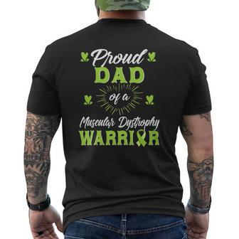 Proud Dad Of An Muscular Dystrophy Warrior Awareness Mens Back Print T-shirt | Mazezy