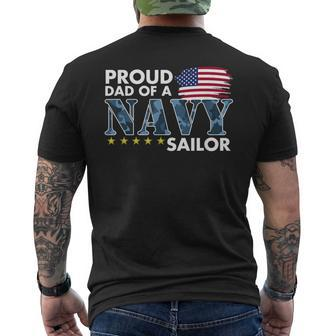Proud Dad Of A Navy Sailor Men's T-shirt Back Print - Monsterry