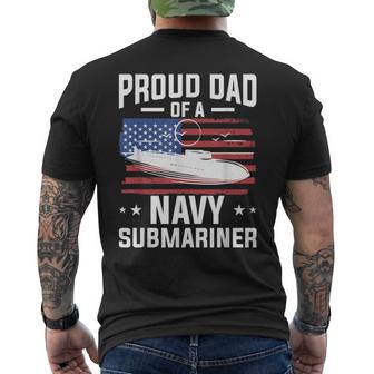 Proud Dad Of A Navy Submariner Military Submarine Men's T-shirt Back Print - Monsterry UK