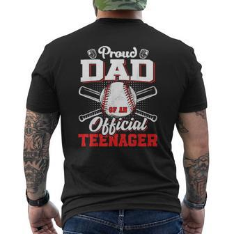 Proud Dad Of An Officialnager 13 Years Old Baseball Mens Back Print T-shirt | Mazezy