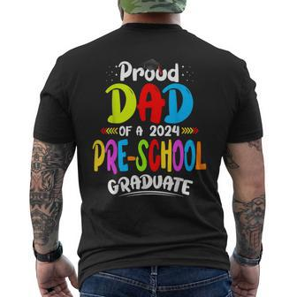 Proud Dad Of A Preschool Graduate Graduation Class Of 2024 Men's T-shirt Back Print - Thegiftio UK