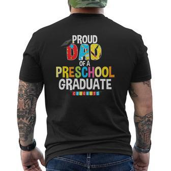 Proud Dad Of A Preschool Graduate Graduation Father Mens Back Print T-shirt | Mazezy