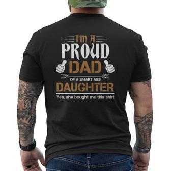 Proud Dad Of A Smartass Daughter Essential Mens Back Print T-shirt | Mazezy