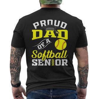 Proud Dad Of A Softball Senior 2024 Dad Graduation Men's T-shirt Back Print - Seseable