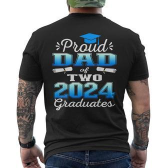 Proud Dad Of Two 2024 Graduate Class 2024 Graduation Family Men's T-shirt Back Print - Seseable
