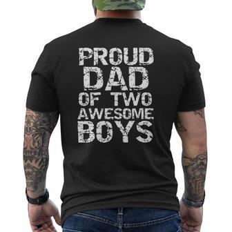 Proud Dad Of Two Awesome Boys Fun Father Son Mens Back Print T-shirt | Mazezy