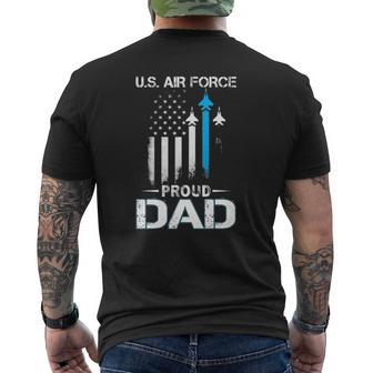 Proud Dad US Air Force Stars Air Force Family Party Mens Back Print T-shirt | Mazezy