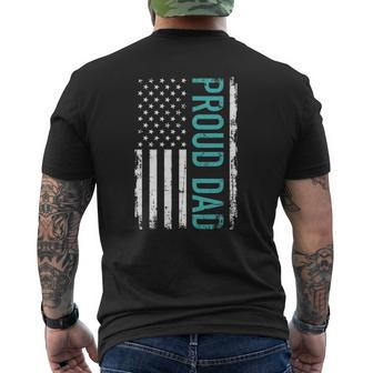 Proud Dad Us American Flag For Father's Day Mens Back Print T-shirt | Mazezy DE