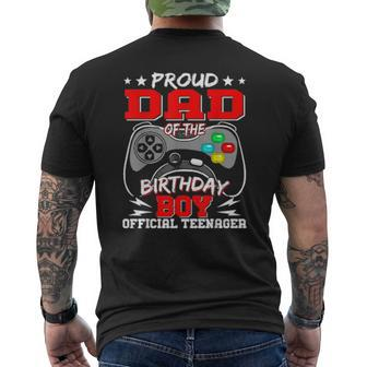 Proud Dad Video Game Bday Officialnager 13 Years Old Mens Back Print T-shirt | Mazezy