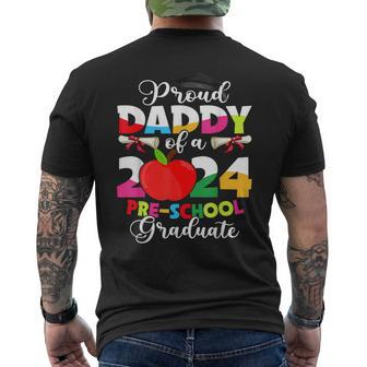 Proud Daddy Of 2024 Preschool Graduate Grad Men's T-shirt Back Print - Seseable