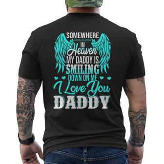 Proud My Daddy In Heaven Happy Father's Day Proud Of Daddy Men's T-shirt Back Print - Monsterry DE