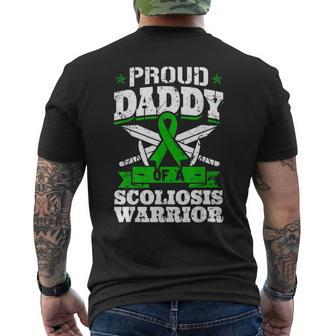 Proud Daddy Of A Scoliosis Warrior Awareness Ribbon Advocate Men's T-shirt Back Print - Monsterry AU