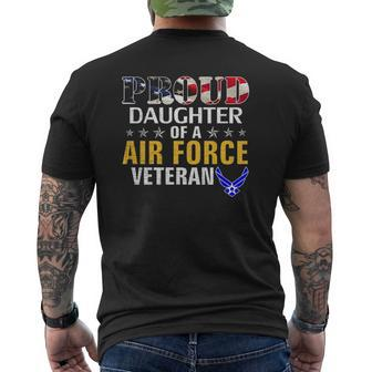 Proud Daughter Of A Air Force Veteran American Flag Military Mens Back Print T-shirt | Mazezy