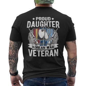 Proud Daughter Of A Korean War Veteran Dog Tag Military Mens Back Print T-shirt - Seseable