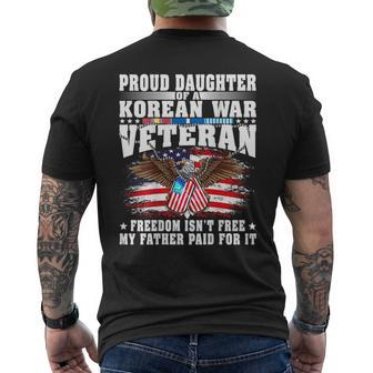 Proud Daughter Of Korean War Veteran Military Vet's Family Mens Back Print T-shirt - Seseable