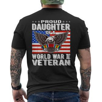 Proud Daughter Of World War 2 Veteran Patriotic Ww2 Family Mens Back Print T-shirt - Thegiftio