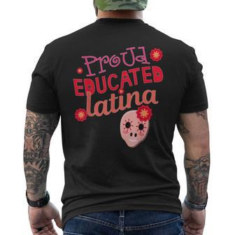 Proud Educated Latina Graduation Masters Degree Phd Men's T-shirt Back Print - Monsterry CA