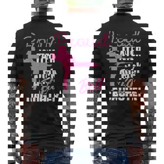 Proud Father Black Belt Daughter Father's Day Karate Dad Men's T-shirt Back Print - Seseable