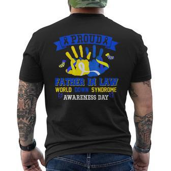Proud Father In Law World Down Syndrome Awareness Day Men's T-shirt Back Print - Monsterry UK