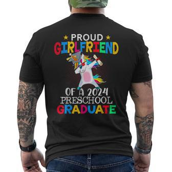 Proud Girlfriend Of A 2024 Preschool Graduate Unicorn Dab Men's T-shirt Back Print - Monsterry