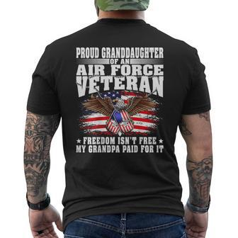Proud Granddaughter Of Air Force Veteran Freedom Isn't Free Mens Back Print T-shirt - Thegiftio