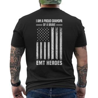 I Am A Proud Grandpa Of A Brave Emt Heroes Men's T-shirt Back Print | Mazezy