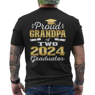 Proud Grandpa Of Two 2024 Graduate Class 2024 Graduation Men's T-shirt Back Print - Seseable