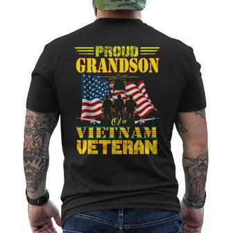 Proud Grandson Of A Vietnam Veteran For Veteran Men's T-shirt Back Print - Monsterry