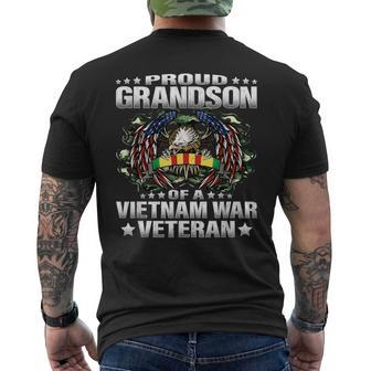 Proud Grandson Of A Vietnam Veteran Military Vets Family Men's T-shirt Back Print - Monsterry AU