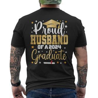 Proud Husband Of A 2024 Graduate Class Senior Graduation Men's T-shirt Back Print - Thegiftio UK