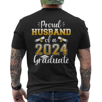 Proud Husband Of A Class Of 2024 Graduate Senior Graduation Men's T-shirt Back Print - Thegiftio UK
