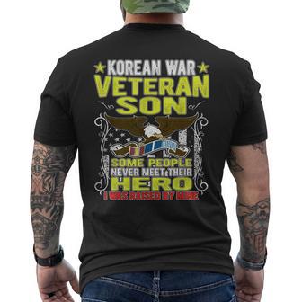 Proud Korean War Veteran Son Military Veterans Child Men's T-shirt Back Print - Monsterry CA