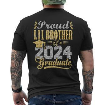 Proud Lil Brother Of A 2024 Graduate Graduation Senior 2024 Men's T-shirt Back Print - Thegiftio UK