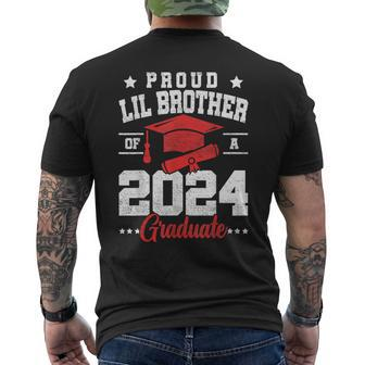 Proud Lil Brother Of A Class Of 2024 Graduate Senior Men's T-shirt Back Print - Seseable