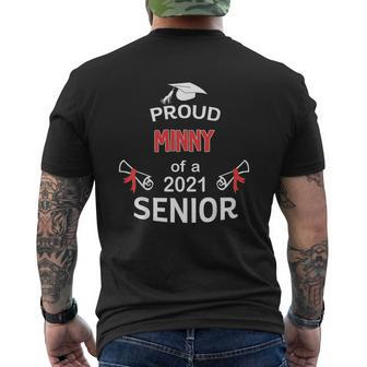 Proud Minny Of A 2021 Senior Graduation 2021 Awesome Family Proud Mens Back Print T-shirt - Thegiftio UK