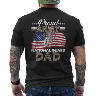 Proud National Guard Dad American Veteran Men's T-shirt Back Print - Monsterry