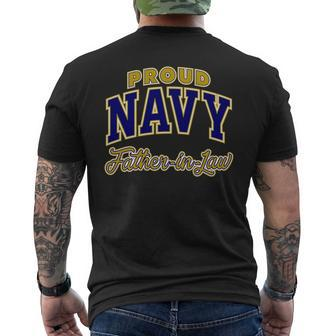 Proud Navy Fatherinlaw For Men Men's T-shirt Back Print - Monsterry