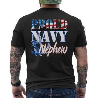 Proud Navy Nephew Usa Military Patriotic Men's T-shirt Back Print - Monsterry AU
