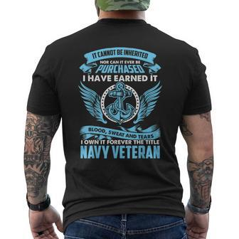Proud Navy Veteran I Own It Forever Men's T-shirt Back Print - Monsterry