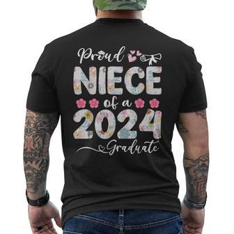 Proud Niece Of A 2024 Graduate For Family Graduation Men's T-shirt Back Print - Seseable