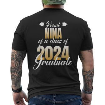 Proud Nina Of A Class Of 2024 Graduate Graduation Family Men's T-shirt Back Print - Monsterry AU